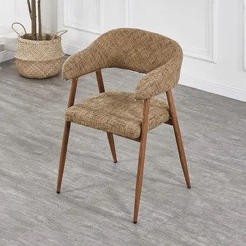Обеденные стулья со спинкой из американской ткани, Креативная мебель для гостиной скандинавского дизайнера, Современный обеденный стул в повседневном стиле, стул для переговоров