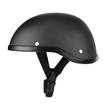 Мотоциклетный наполовину шлем в стиле ретро из АБС + хлопчатобумажной пластмассы-ярко-черный для мотоциклиста, байкера, ездока, универсальный моющийся