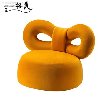 Индивидуальный Скандинавский Современный Креативный Моделирующий Тканевый Диван-Кресло Light Luxury Model Room Отдел Продаж Кафе Bow Casual Chair