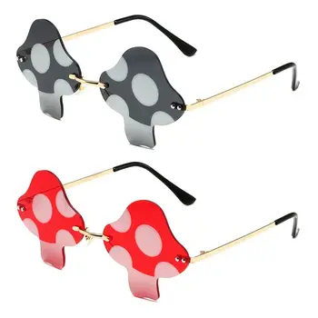 Солнцезащитные очки новой грибовидной формы, солнцезащитные очки без оправы, ретро-модные Забавные Солнцезащитные очки для женщин, мужские Очки для водителя