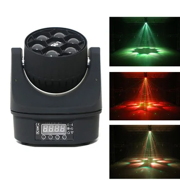 Светодиодная Движущаяся головка 6x15 Вт Луч/лазер с вращением на 360 ° Сценический Светильник Bee Eye RGBW Профессиональные Дискотечные Светильники