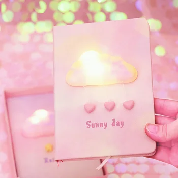 Креативная ручная книга с мигающим светом, Блокнот Bingbing Dream Cloud, книга для девочек с пузырящимся сердцем, Студенческий подарок, украшение вечеринки, книга для вывесок