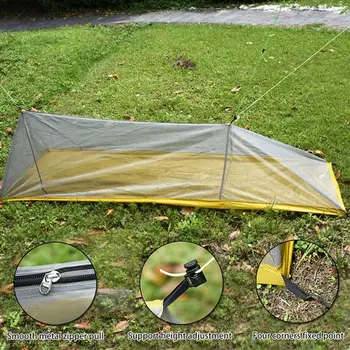Портативная палатка с москитной сеткой, нейлоновая ультралегкая дышащая сетка, трекинговая палка, москитная сетка, палатка для пикника на открытом воздухе
