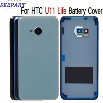 Для HTC U11 Life Задняя крышка батарейного отсека с объективом камеры Замена заднего стеклянного корпуса для HTC U11 Lite Задняя крышка корпуса