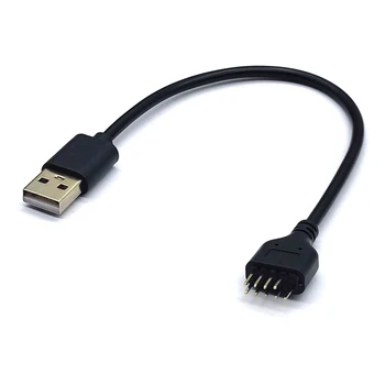 9-контактный разъем материнской платы к USB 2.0 Type A Удлинитель шнура Адаптер Конвертер кабель