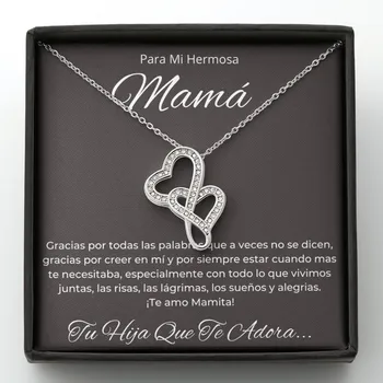 Ожерелье для матери и дочери, ожерелье с двойным сердцем для женщин, подарок на День матери, Сентиментальные подарки для матери