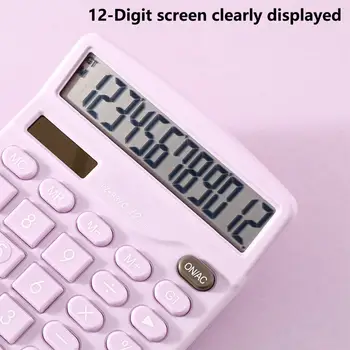 Отличный электронный калькулятор с большим экраном из 12 цифр, настольный калькулятор карманного размера, противоскользящая основа, школьные принадлежности