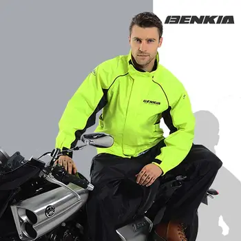 Костюм для езды на мотоцикле BENKIA, дождевик, Светоотражающая водонепроницаемая ветрозащитная куртка и брюки с разрезом, четыре сезона