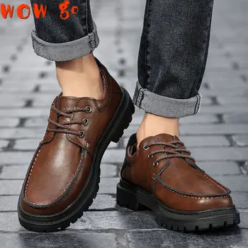 Официальная мужская обувь на платформе в стиле ретро, мужская деловая повседневная обувь, классическая модельная обувь, мужские лоферы 