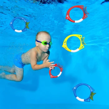 Набор игрушек для игры в дайвинг Игрушка для метания в бассейн Кольца для Дайвинга Круг Подводный Детский Летний Подарок Пляж Аксессуары для бассейна