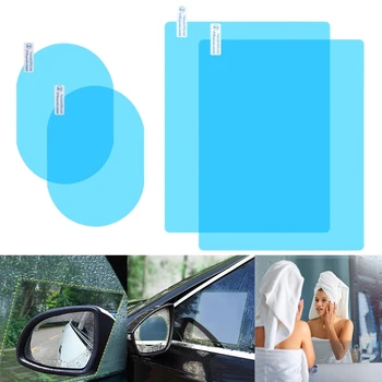 4 шт. Непромокаемая пленка для зеркала заднего вида автомобиля, Противотуманная прозрачная защитная наклейка 1XCF