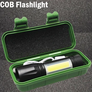 Светодиодный мини-фонарик, перезаряжаемый фонарик, портативный USB-фонарик для зарядки, аккумулятор высокой мощности, походный водонепроницаемый фонарь дальнего действия