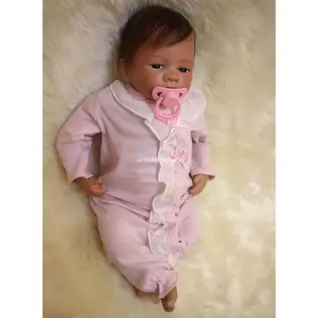 18-дюймовая подставка для кровати для куклы Виниловый ребенок, выглядящий как настоящий ребенок в розовой одежде для D Dropship