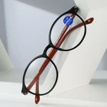Очки для чтения в ретро-стиле, женские очки в эллиптической оправе, мужские очки с синим светом, очки для пресбиопии HD + 0,5 - + 4,0 Новые