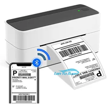 Широко используется термопринтер этикеток Bluetooth, беспроводной принтер этикеток для доставки, совместимый с iPhone Android Mac Windows
