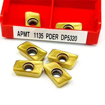 Токарный инструмент для обработки металла 10ШТ APMT1135 PDER DP5320 Фрезерные пластины из твердого сплава с ЧПУ APMT 1135