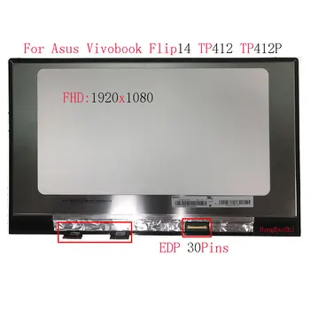 Для ASUS VivoBook Flip 14 TP412UA TP412 TP412U TP412F Дисплей Full HD Сенсорный дигитайзер с передним стеклом
