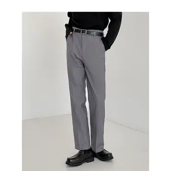 Мужские весенне-осенние модные прямые повседневные деловые повседневные длинные брюки, костюмные брюки, мужские официальные брюки с эластичной резинкой на талии D20