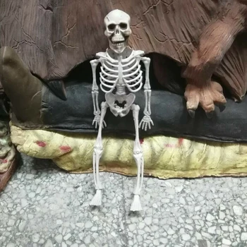 40 см Подвижный скелет на Хэллоуин, поддельные кости человеческого черепа, украшения для домашнего бара на Хэллоуин, Дом с привидениями, реквизит ужасов, орнамент