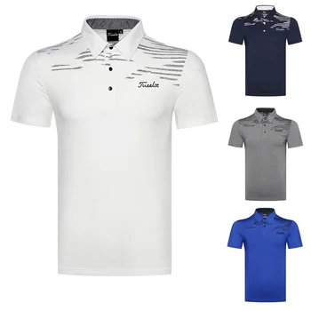 Мужская футболка для гольфа, летняя спортивная одежда для гольфа, рубашка с коротким рукавом, Дышащая рубашка-поло сухой посадки, мужские рубашки для гольфа