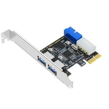 Адаптер карты расширения USB 3.0 PCI-E 2 порта 19pin 4P USB 3 к PCIE PCI express adapter Card