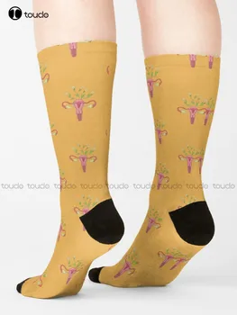 Цветочная сила Вульва Влагалище Феминизм Цветочная сила Женские носки Зимние Носки Для мужчин Персонализированный подарок на заказ Harajuku
