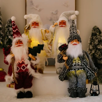17-дюймовая рождественская фигурка Санта-Клауса со светодиодной подсветкой, украшение для праздничной вечеринки, украшение для дома на открытом воздухе