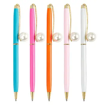 0,7 мм Металлическая шариковая ручка с имитацией жемчуга, ручки для письма, Школьные Канцелярские принадлежности JIAN