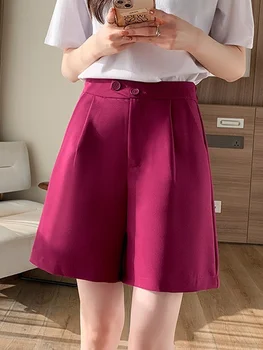 Повседневные шорты с высокой талией, женское Новое поступление 2023, летняя уличная одежда в корейском стиле, универсальные свободные женские короткие брюки