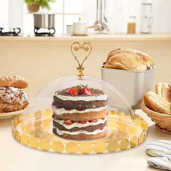Подставка для торта с прозрачными крышками Подставка для украшения десертной тарелки Подставка для подноса Подставки для кексов для новогодней вечеринки по случаю Дня рождения