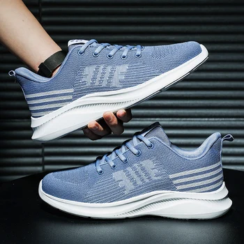 Мужские трикотажные кроссовки Damyuan, весенние дышащие кроссовки для бега, спортивная обувь для ходьбы, модная легкая спортивная обувь большого размера, нескользящая