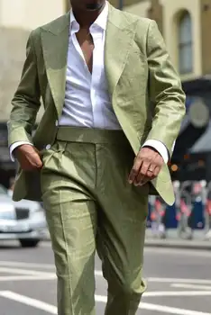 Зеленые Мужские костюмы С острыми лацканами, Свободные смокинги, блейзер, Сшитая на заказ Деловая повседневная уличная одежда для выпускного вечера для jaqueta masculina
