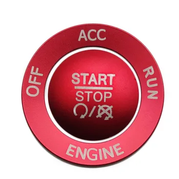 Крышка ручки Кнопки Остановки двигателя + Накладка Кольца Аксессуары для Зарядного Устройства 2015-2020 ((Красный))